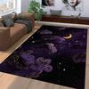 Mystic Night Sky Carpet with Purple Clouds, Moon, and Stars Design Suitable for use as an anti-slip for living room bedroom sofas