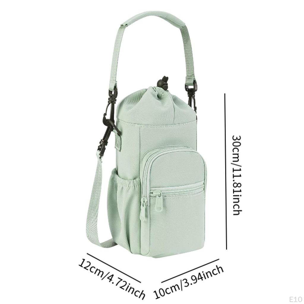 Сумка-переноска для бутылок с водой, регулируемый плечевой ремень для мужчин и женщин с карманом на молнии