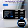 Автомобильное зарядное устройство с 8 портами USB, QC3.0, быстрая зарядка, зарядное устройство для телефона, 40 Вт, 2,4 А, мульти-USB-разъем со светодиодным дисплеем для IPhone, Android, Samsung