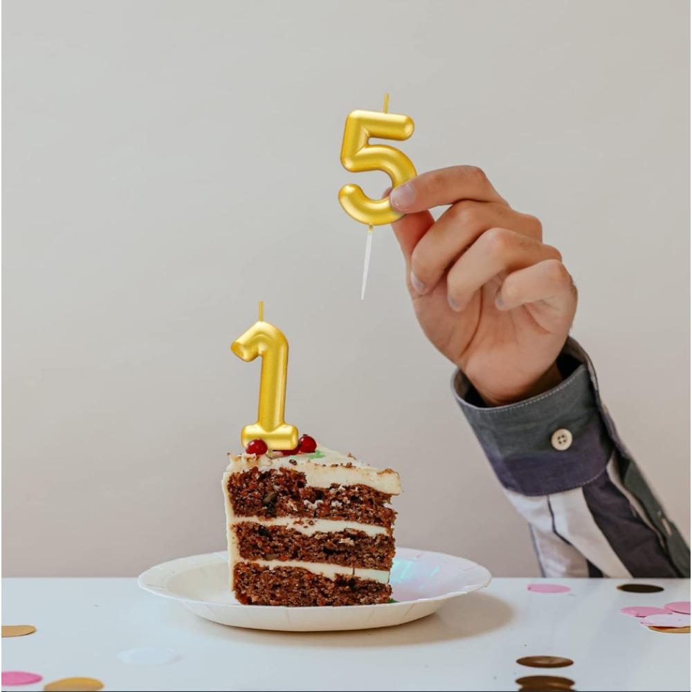 1/2/10 шт. Свечи-цифры на день рождения, золотые свечи-цифры, свечи-цифры на торт, празднование вечеринки