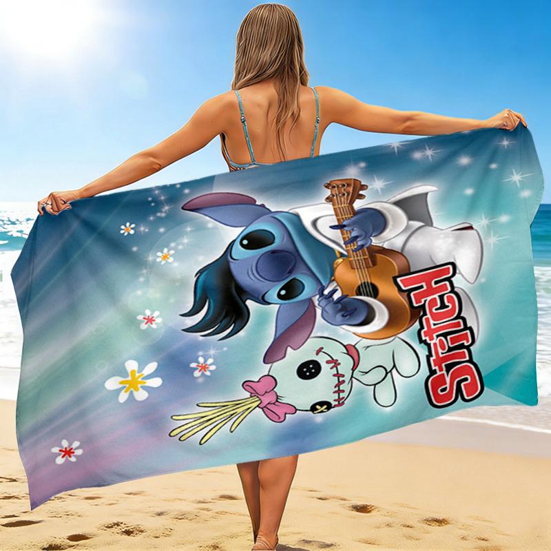 1Pc Stitch Ghostly Fun Beach Towel, Quick Dry, Multi-Use for Beach Pool Gym Yoga Home Travel, Christmas, Halloween, Xmas Gift M928617