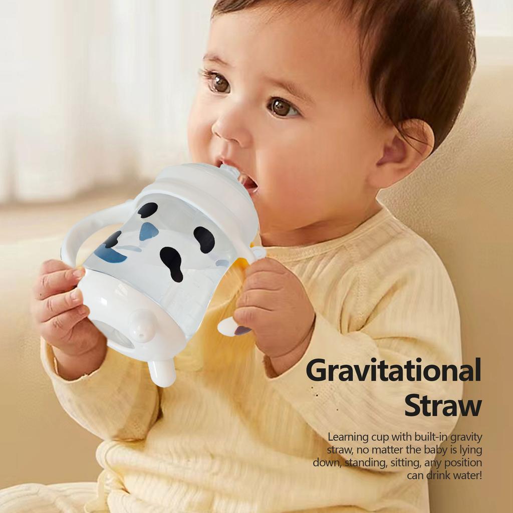 270ml Cute Bottle Straw Mug 0-36 Months Covering All Ages With Handle PP Material Drop-proof and Lightweight Bisphenol-free