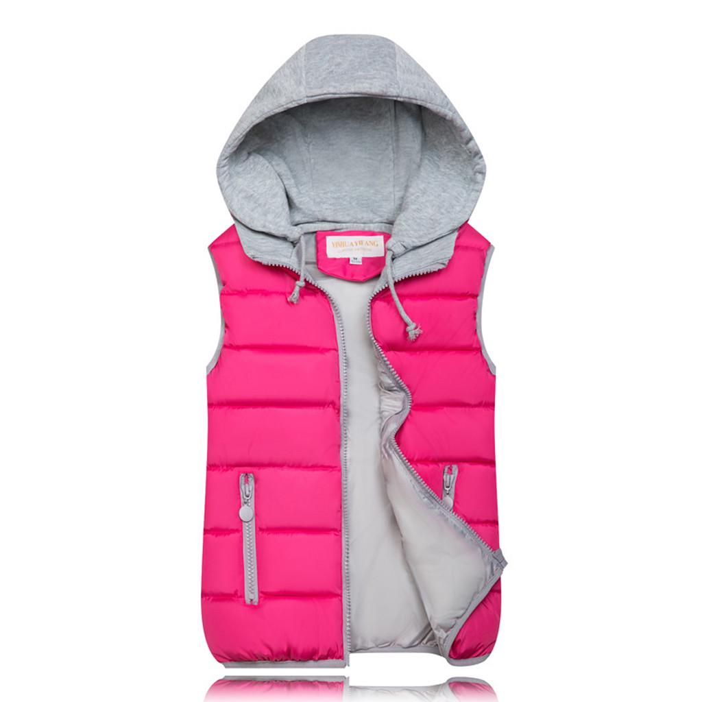 10 Colors Fashion Women Hooded Warm Cotton Padded Waistcoat Sleeveless Zipper Basic Coat