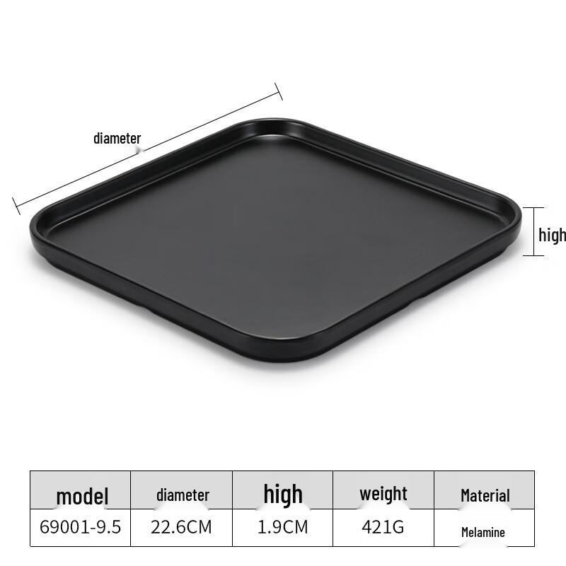 Прямоугольный поднос для подачи Yicang Black Melamine