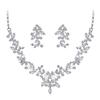 Женщины свадьба горный хрусталь блестящие цветочные ожерелье серьги комплект ювелирных изделий подарок