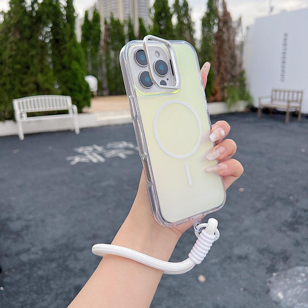 iPhone 17 Pro Max Сменяющий цвет Дракон Магнитный Держатель Линз и Шнурок с Чехлом для Телефона Apple 16 Яркого Цвета