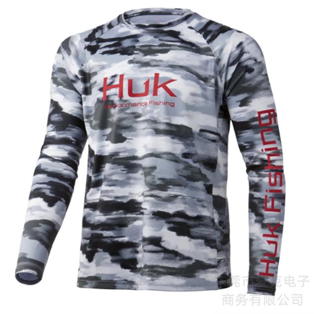 HUK fishing suit summer men's sunscreen outdoor sports fishing shirt quick-drying long-sleeved T-shirt lightweight breathable top