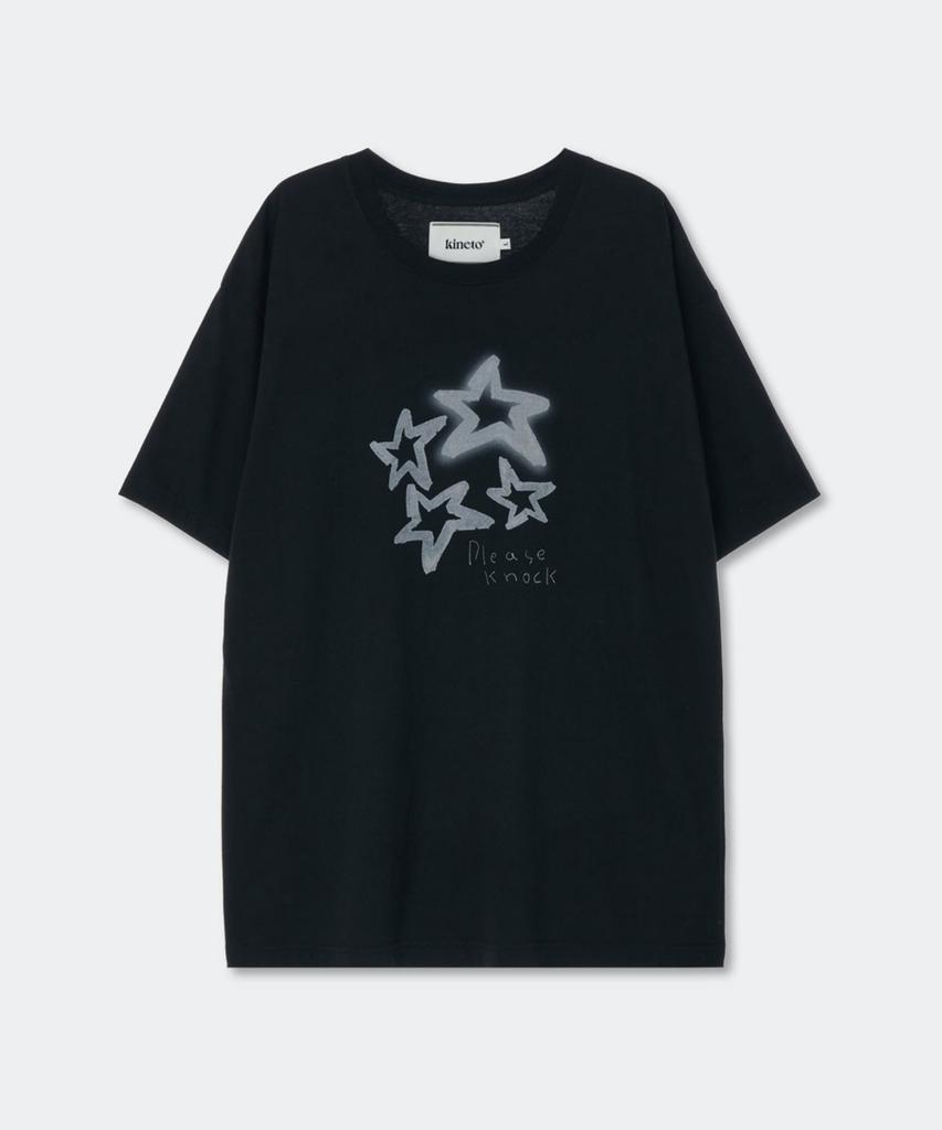 KINETO Футболка с тисненым принтом Star Shine_Черный