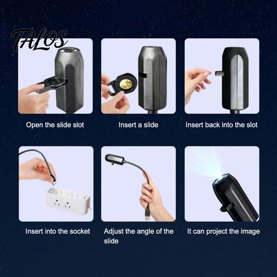 USB-питание, Лампа-проектор Бабочка, Мини-светодиодный проектор с 6 пленками, Ночник для автомобиля, Потолочное украшение для спальни, Регулируемый