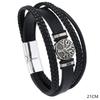 Braided Leather Rope Punk Men's Bracelet with Tree of Life Charm