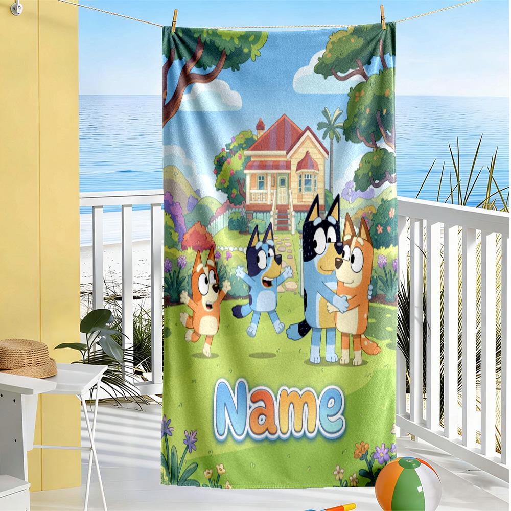 Easter Adventure Customize Text Beach Towel Quick-Dry Soft Microfiber Suitable for Swimming Gym Camping Yoga Vacation