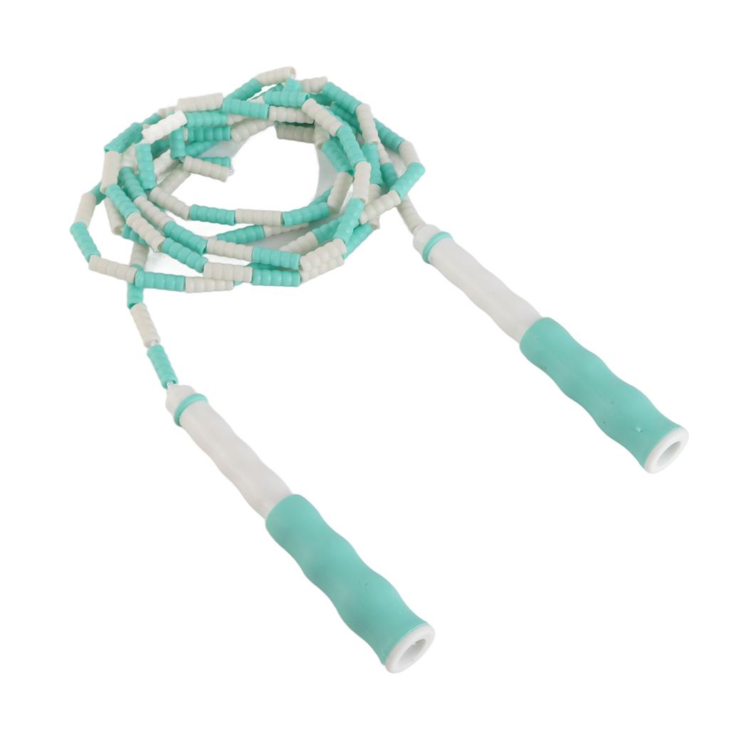 Сегментированная скакалка, регулируемая, распутанная, с бусинами, гибкая, полипропиленовая, пластиковая, для детей, зеленая
