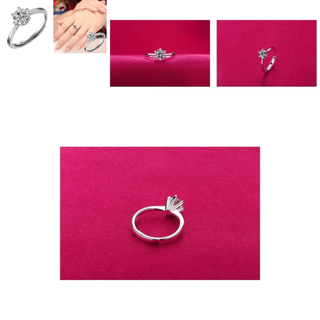 Модное и элегантное кольцо с бриллиантами для женщин, регулируемое кольцо с открытием на шесть крапанов