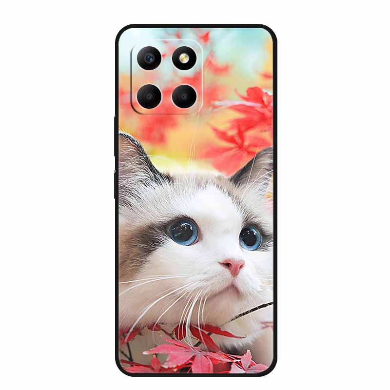 Мультяшный чехол для Honor X7c X8c X8b X5b Plus Play 9A X6b X6c Чехол для телефона X 8 7 6 C Coque Милый Кот Черный Силикон Мягкая Задняя Крышка