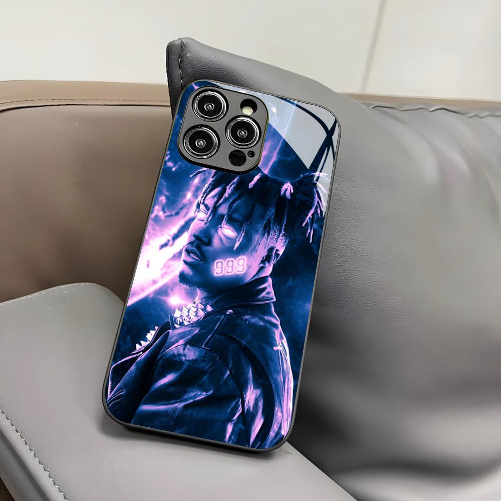 Чехол для телефона Singer J-Juice W-WRLD для Iphone 17 Air 16 15 14 12 11 13 Pro Max Mini X Xr Xs Puls Черная стеклянная крышка