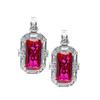 Luxury Red Corundum Pendant with High-Carbon Diamond & Blue Spinel Ring Stud Earrings Gemstone Set for Women