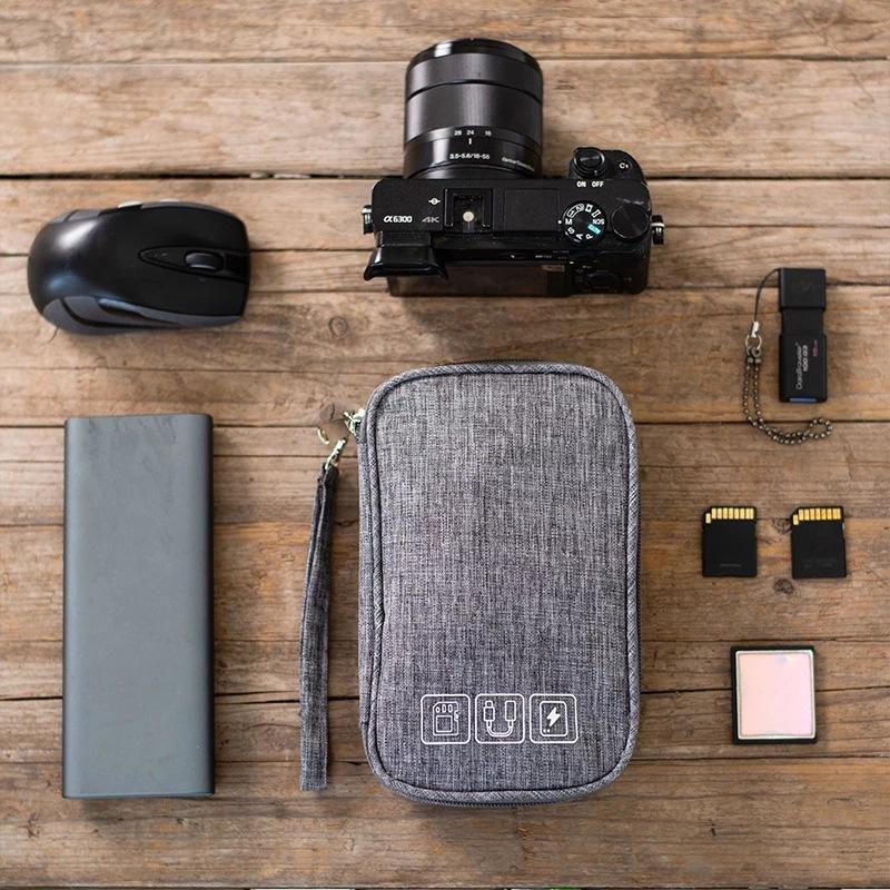 Portable Cable Digital Storage Bags Organizer USB Gadgets Wires Charger Power Battery Zipper Cosmetic Bag Case