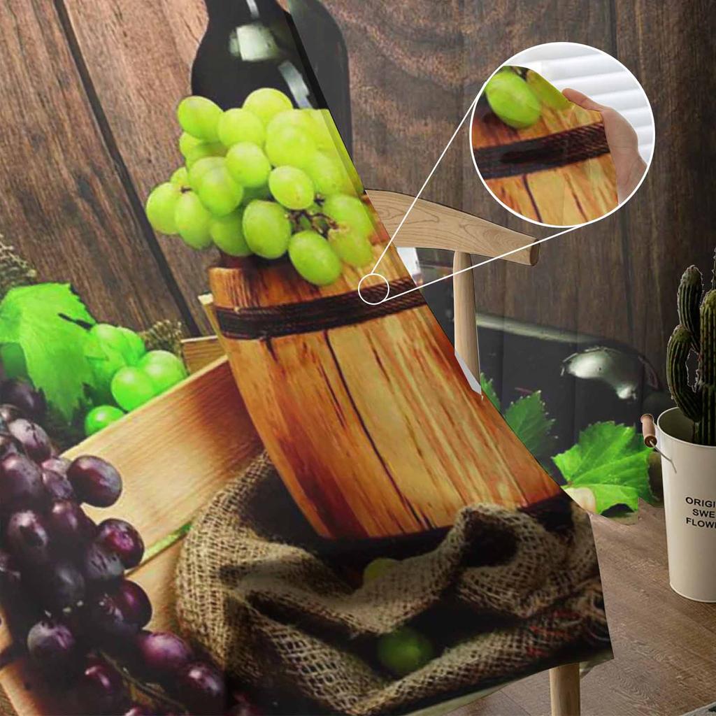 Бокал для вина Винная бочка Виноград Прозрачные шторы для гостиной, кухни, детской спальни Вуаль Подвесная занавеска