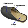 Мужские тапочки из коровьей кожи, большие размеры, льняные домашние мужские домашние домашние тапочки, женские и мужские тапочки, роскошные мягкие туфли на плоской подошве