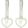 PATIKIL 2Pcs Broken Heart Shaped Car Handle Straps, Car Hanging Accessories Bumper Warning Ring Drift Charm For Auto Decor Interior Exterior