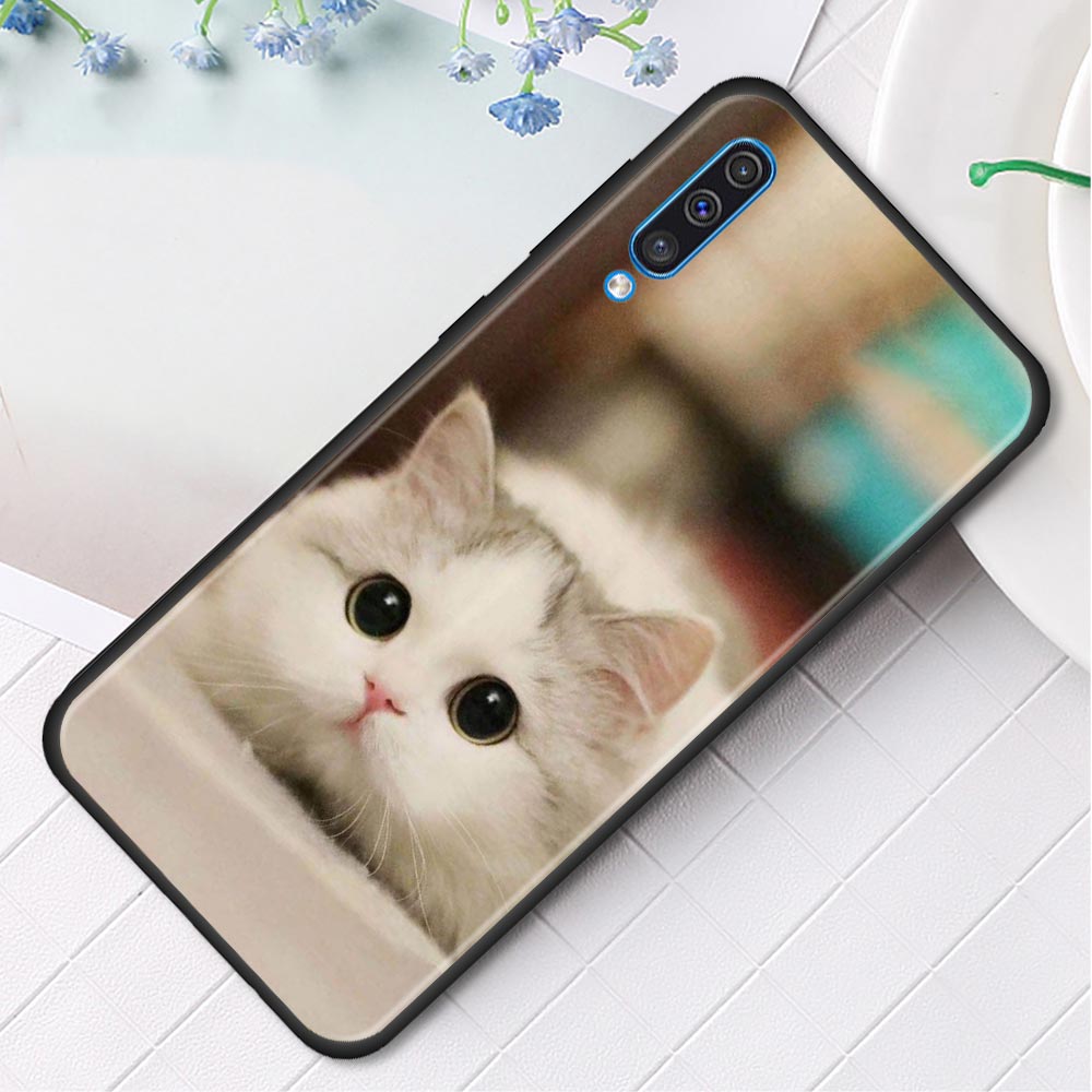 Силиконовый чехол для телефона Samsung Galaxy A50 A70 A10 A20e A30 A40 A20s A10s A10e A80 A90 A60 A30s, чехол с милым котом и котенком