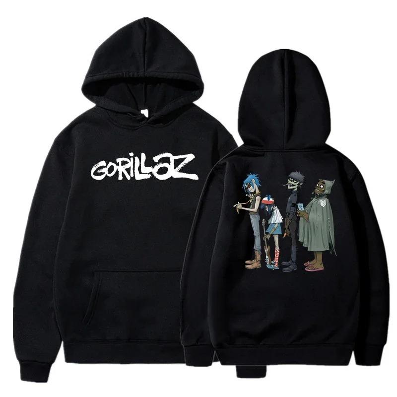 Gorillaz Graphic Hoodie Men Women Sweatshirt Autumn Winter Oversized Streetwear Y2k Hip Hop Pullover Tracksuit Female Male Clothing