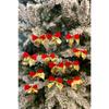 12-piece Velvet Bow Christmas New Year Pine Tree Ornament Red Gold Colored Gold String Ornaments 5x5 Cm