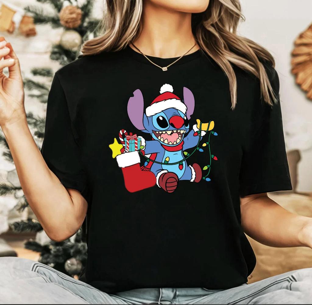 2024 Christmas unisex tshirt,Night before Christmas family party, Sock Stitch