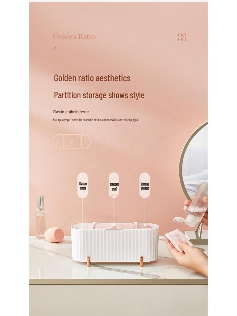 INS Cosmetics Dust-Proof Desktop Organizer for Cotton Swabs, Dental Floss, Lipstick, Toothpicks, and Powder Pads