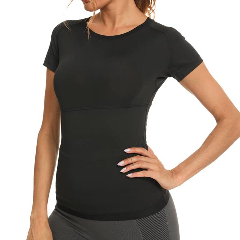 Рубашка для сауны для женщин, спортивный костюм с короткими рукавами, компрессионные рубашки, майка для тренировок в сауне, формирователь тела, нижнее белье для похудения, корректирующее белье для фитнеса, толстовка