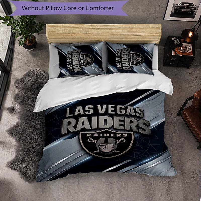 Las Vegas Raiders Pattern Microfiber 3Pcs Bedding Set Decor Duvet Cover Set For Bedroom Home Use