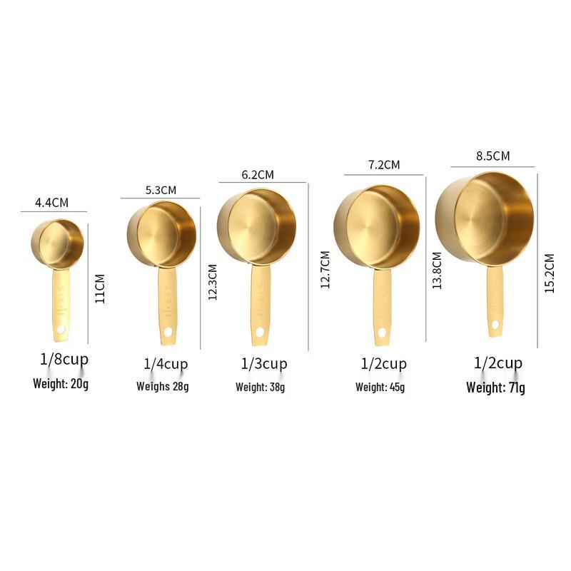MDNG Набор золотых мерных ложек и стаканов из нержавеющей стали