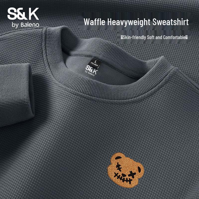 Мужской свитшот Baleno S&K с вафельным переплетением, с круглым вырезом