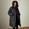 Women's 2025 Winter High-Neck Hooded Long Down Jacket