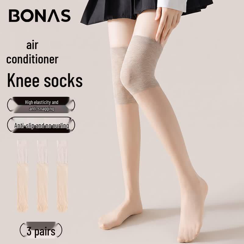 Женские тонкие носки Bonas до колена с защитой от кондиционера (3-Pack)
