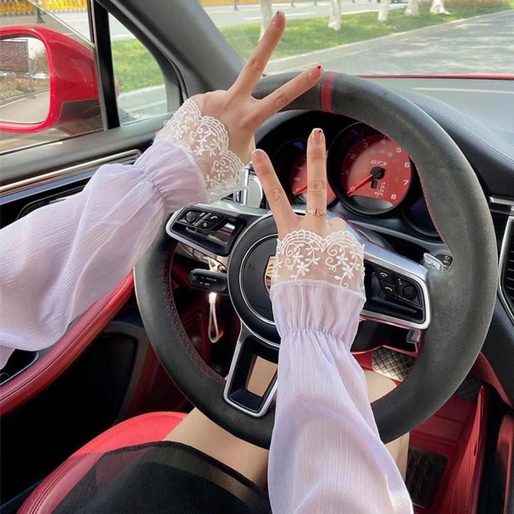 Защита от солнца Длинные нарукавники Дышащие Летние Нарукавники Защита от УФ-лучей Кружевные Рукава Велоспорт