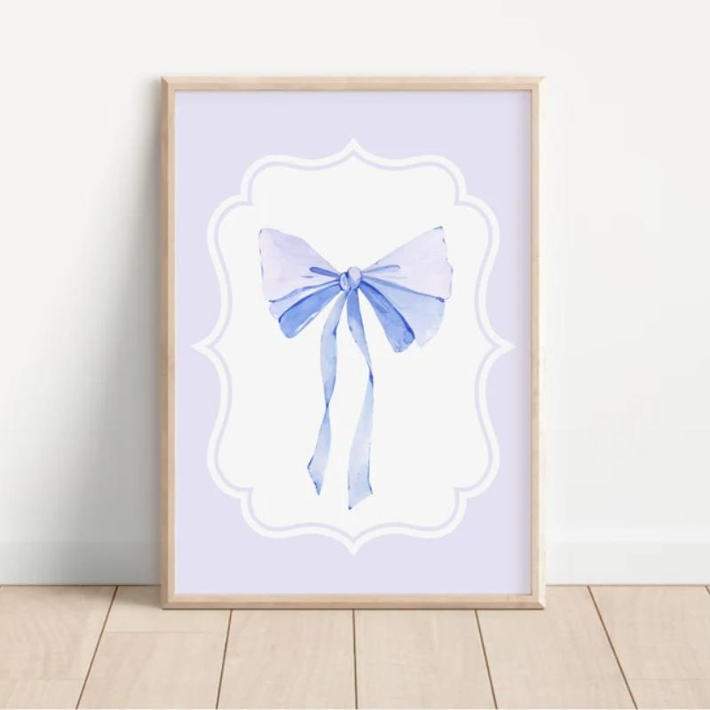 Modern Minimalist Coquette Bow Wall Art Poster Trendy Fashion Aesthetic Girl Poster Dorm Room Bedroom Living Room Home Decor