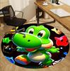 Yoshi Pattern Round Rug, Indoor/Outdoor Mat, for Picnic, Gameroom, Bedroom, Office, Living Room, Home Decor Carpet, Birthday Gift