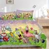 Spongebob Friends Adventure Print 3Pcs Bedding Setduvet Cover With 2 Bedropillowcase Home Birthday Gift