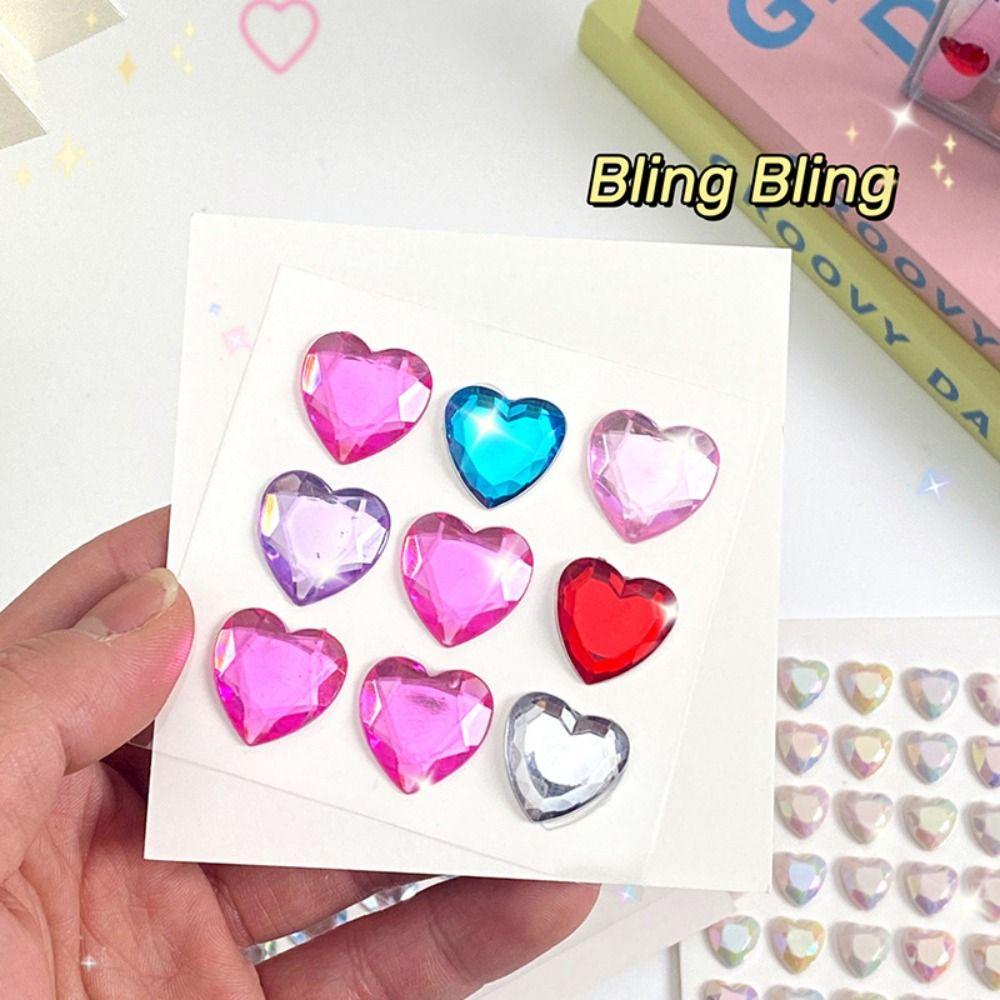 Декоративная наклейка Bling 3D Crystal Sticker Love Heart Rhinestone DIY Детские игрушки