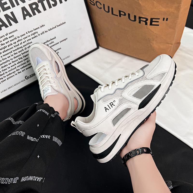 Бренд Мужские кроссовки для бега Сетчатые дышащие Мужские кроссовки Лето Новинка Лоскутное шитье Пляжные сандалии Роскошная мода Мужские теннисные туфли 2025