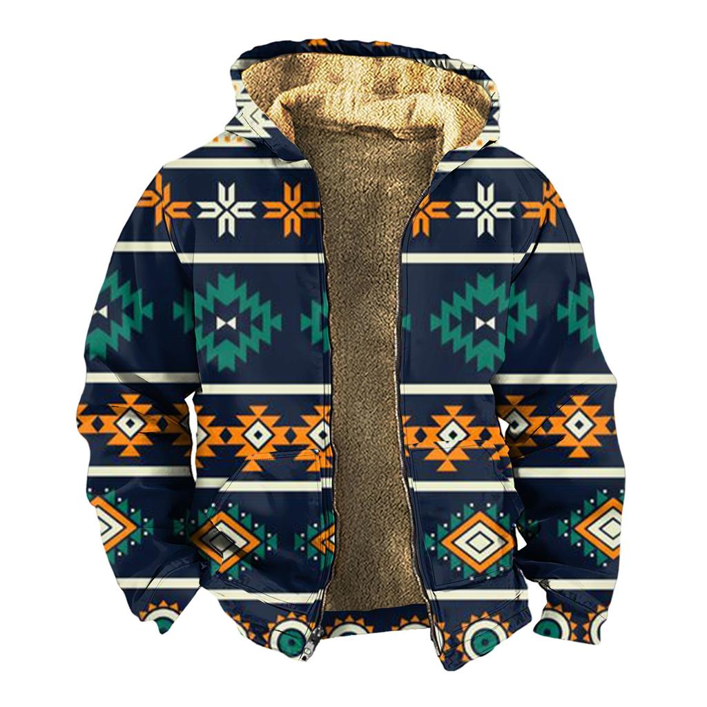 Мужская зимняя флисовая толстовка с капюшоном на молнии с накладным карманом, повседневная куртка