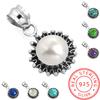 925 Sterling Silver Pendant Women Gemstone Handmade Jewelry New Year Gift Blue Green Purple Copper Turquoise Pearl Lapis Mother Of Pearl Boho