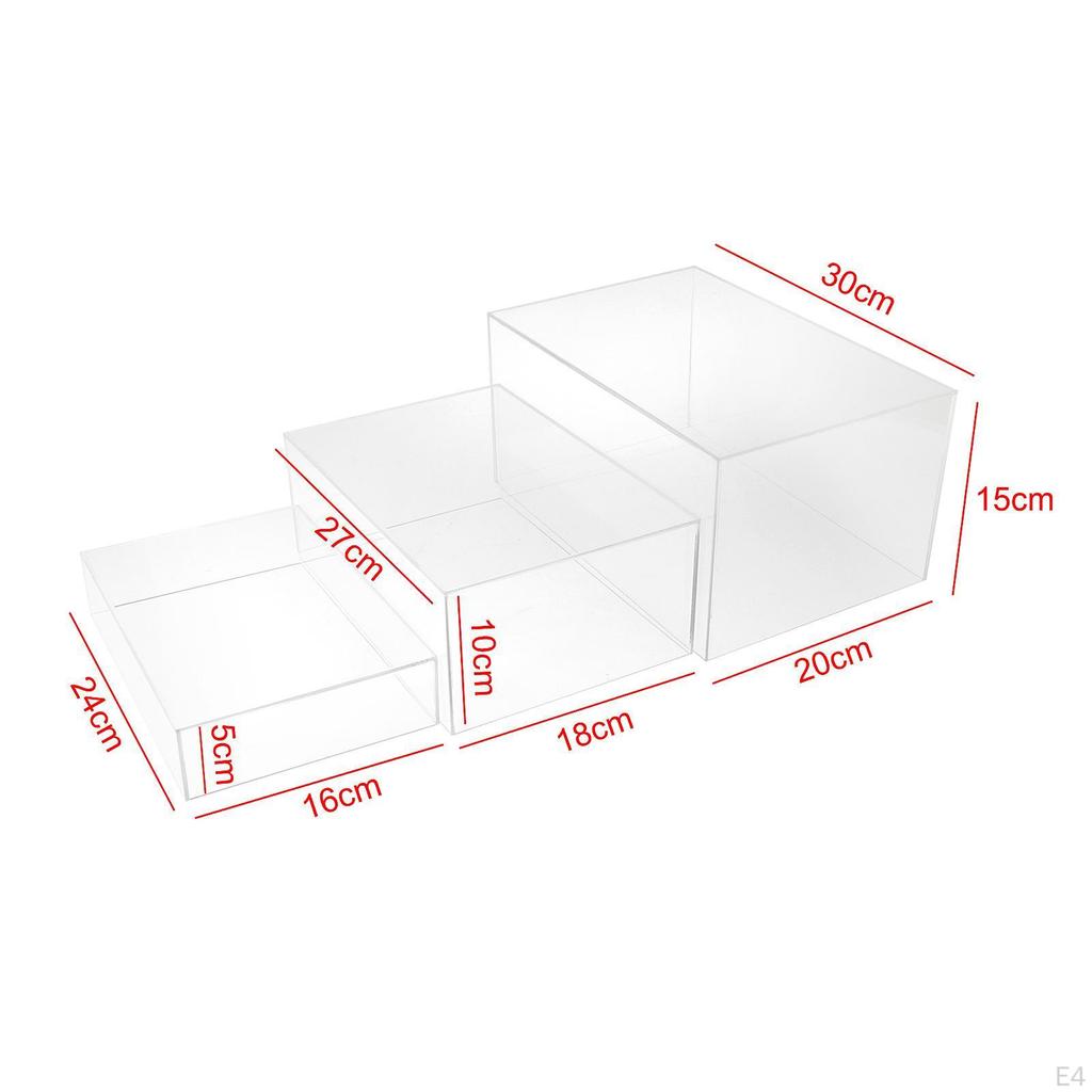 3 шт., акриловые кубические стойки для шведского стола, витрина для продуктов питания для розничной торговли
