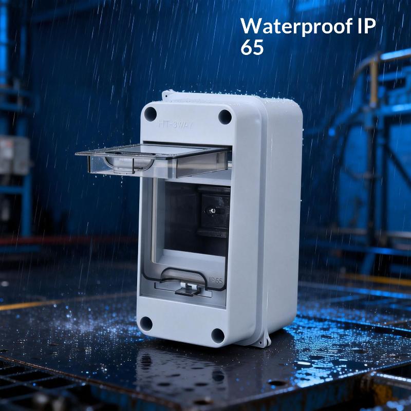 1 Set Pc Plastic Outdoor Electrical Ip65 Waterproof Dustproof Din Rai Distribution Switch Box Ht 2/3/5/8 Way Series Junction Box