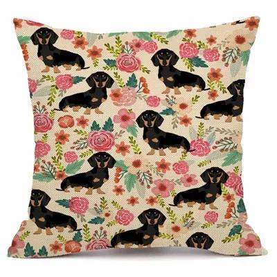 Christmas Sausage Style Cushion Cover Christmas Dog Christmas Home Decorative Pillow Cover Merry Gift 45X45Cm