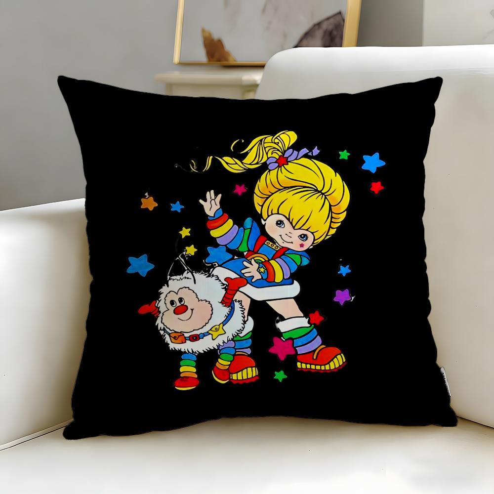 classic cartoon Rainbows Brite Cushion Cover Soft EasyWash Pillow Case Versatile for Couch Bed Travel and Office