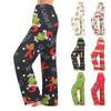 Women Winter Pants Full Length Long Trousers Flannel Christmas Printed Pants