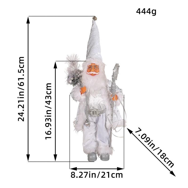 18 Inch Standing Santa Claus Figurine Christmas Decor Holiday Ornament Home Table Mantel