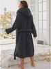 2024 Women's Warm Jacquard Long-Sleeve Robe for Autumn and Winter